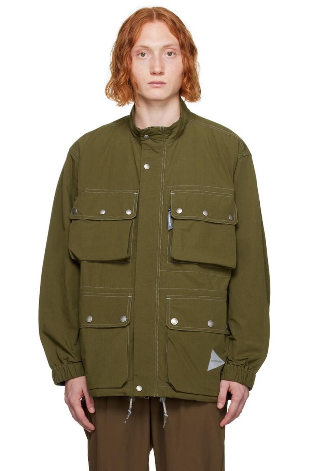 and wander Khaki Parachute Jacket | Garmentory