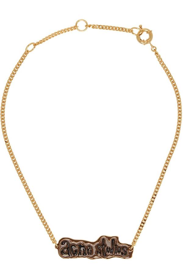 Acne Studios Label Necklace - Gold | Garmentory