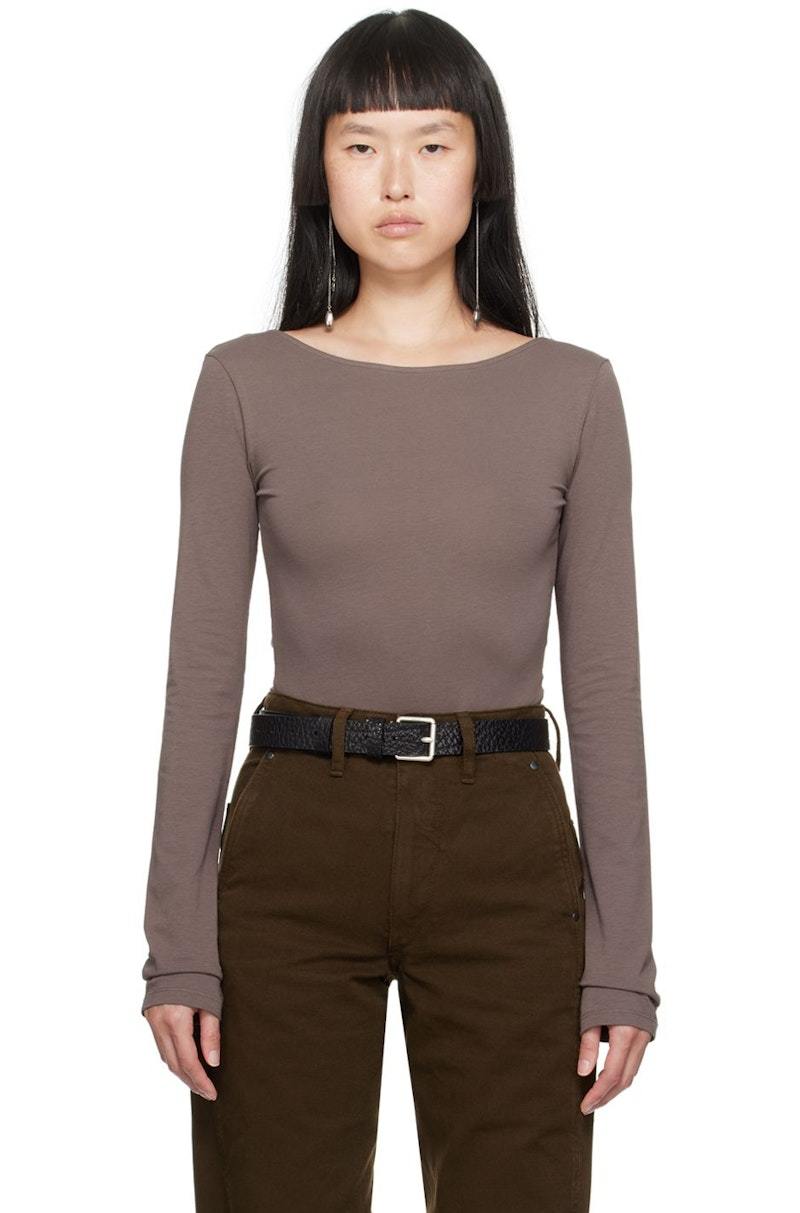 Lemaire Boat Neck Bodysuit - Purple | Garmentory