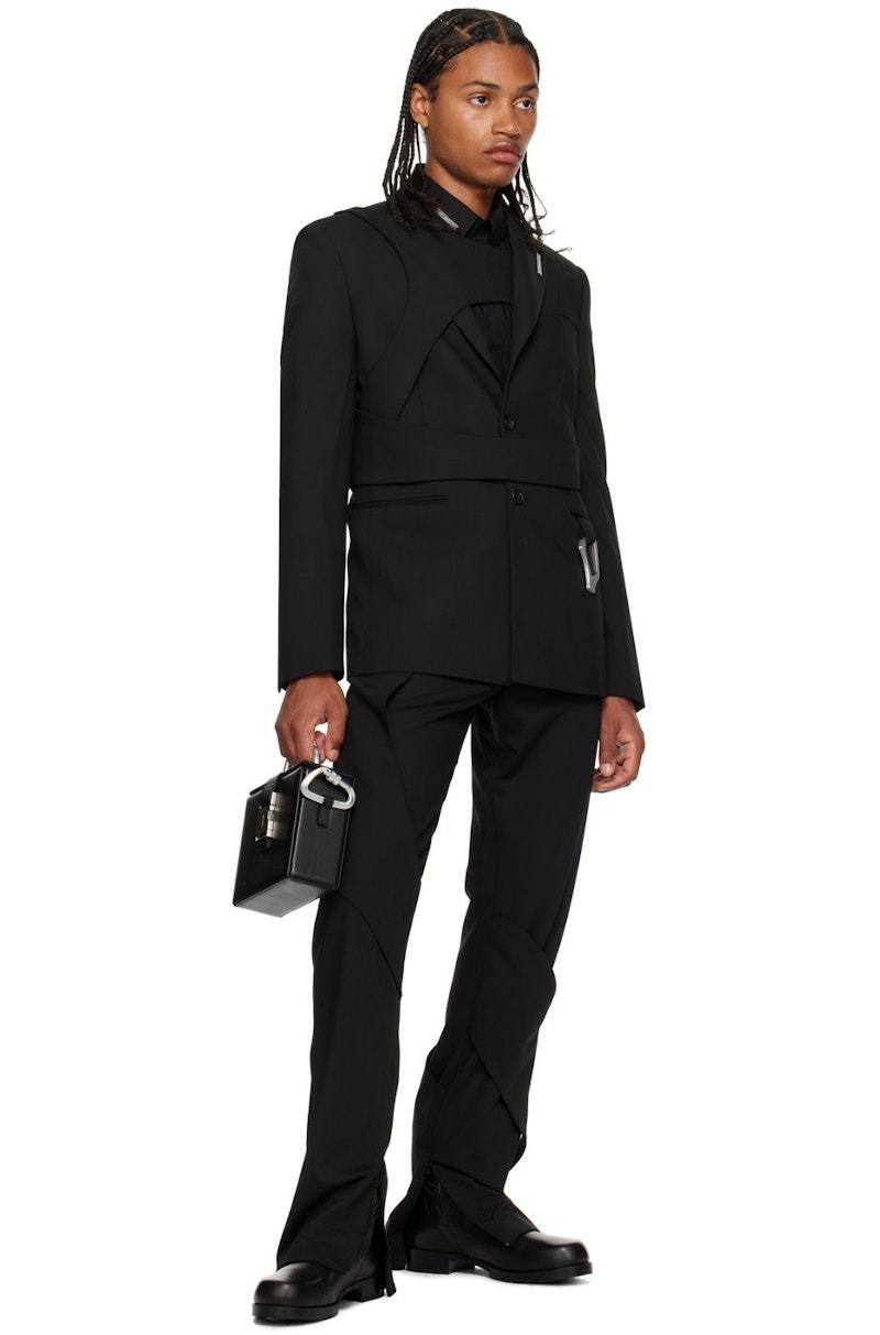 Heliot Emil Integrated Tailored Trousers - Black | Garmentory