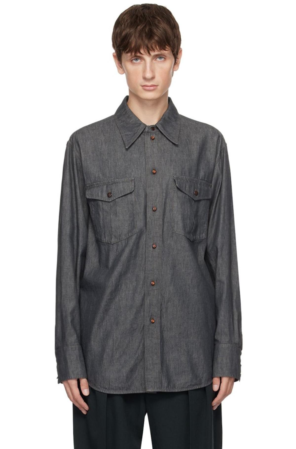 Lemaire Western Shirt - Gray | Garmentory