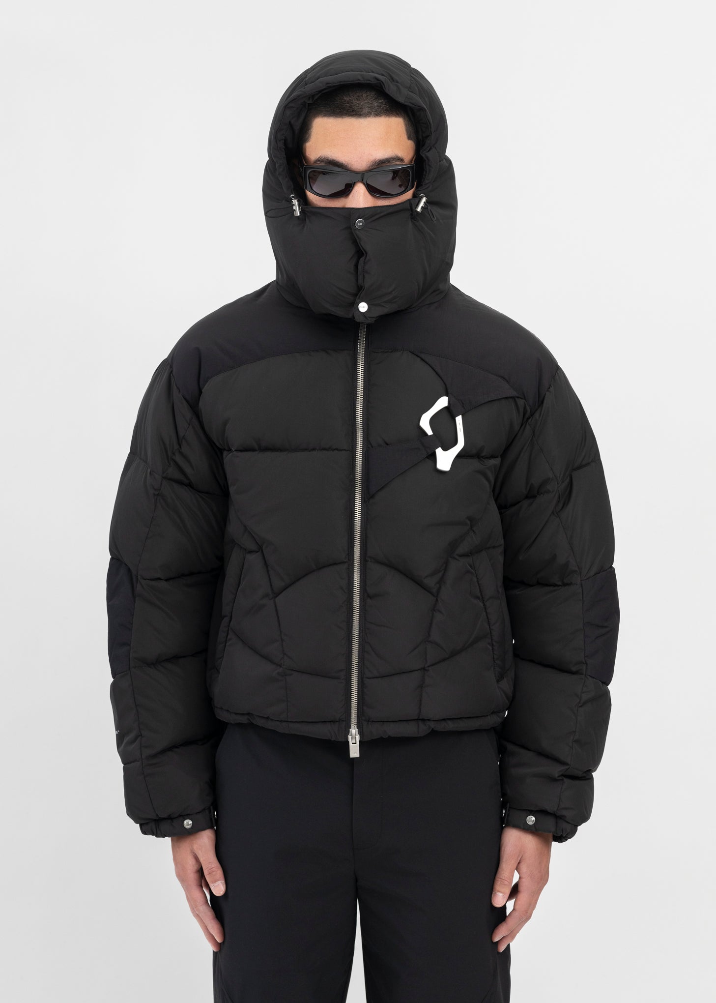 Heliot Emil Abstract Down Puffer - Black | Garmentory