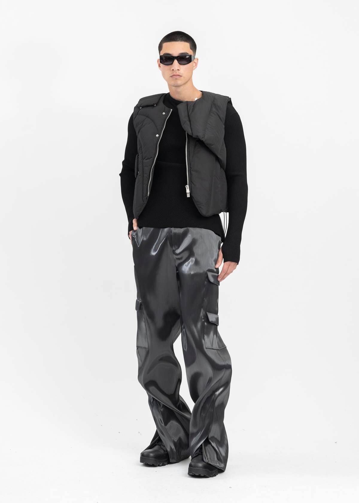 Heliot Emil Tied Zip Knit - Black | Garmentory