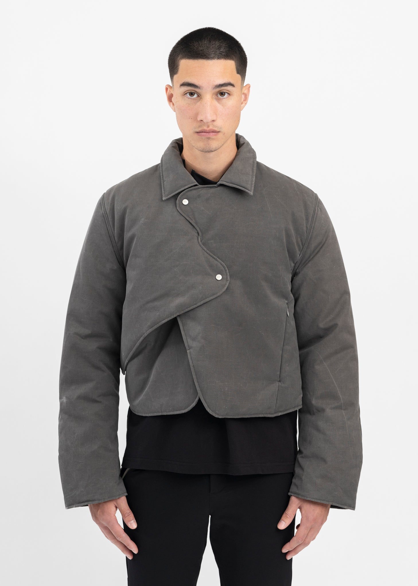 Heliot Emil Heat Reactive Concordance Puffed Shirt - Dark Grey