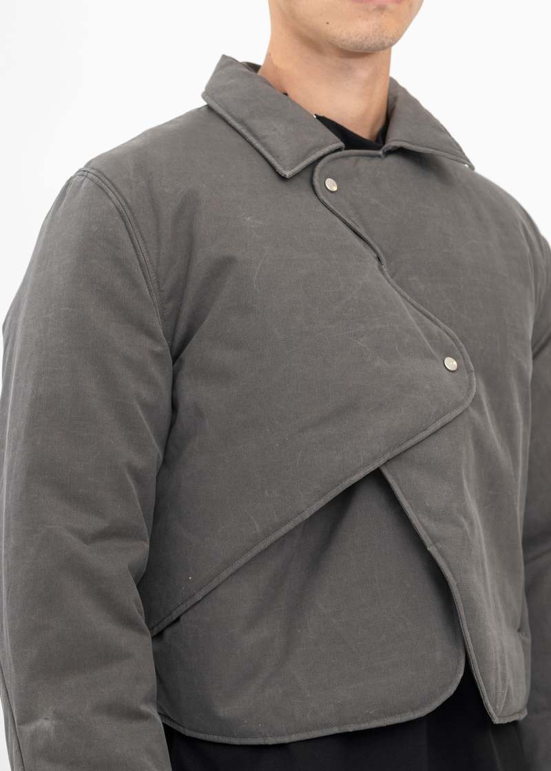 ジャケット・アウター HELIOT EMIL CONCORDANCE PUFFED SHIRT 46 HELIOT EMIL Black Concordance Puffed Shirt Jacket Heliot Emil