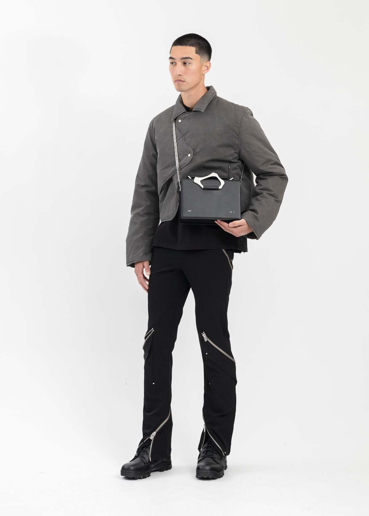 Heliot Emil Heat Reactive Concordance Puffed Shirt - Dark Grey