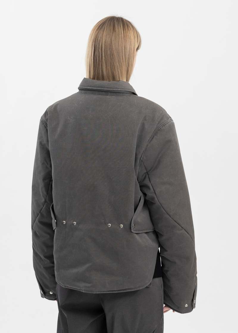 Heliot Emil Heat Reactive Concordance Puffed Shirt - Dark Grey