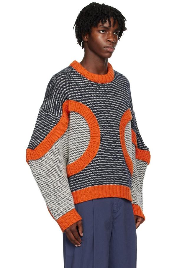 HENRIK VIBSKOV ニット帽 Henrik Vibskov Paneled Sweater - Navy | Garmentory