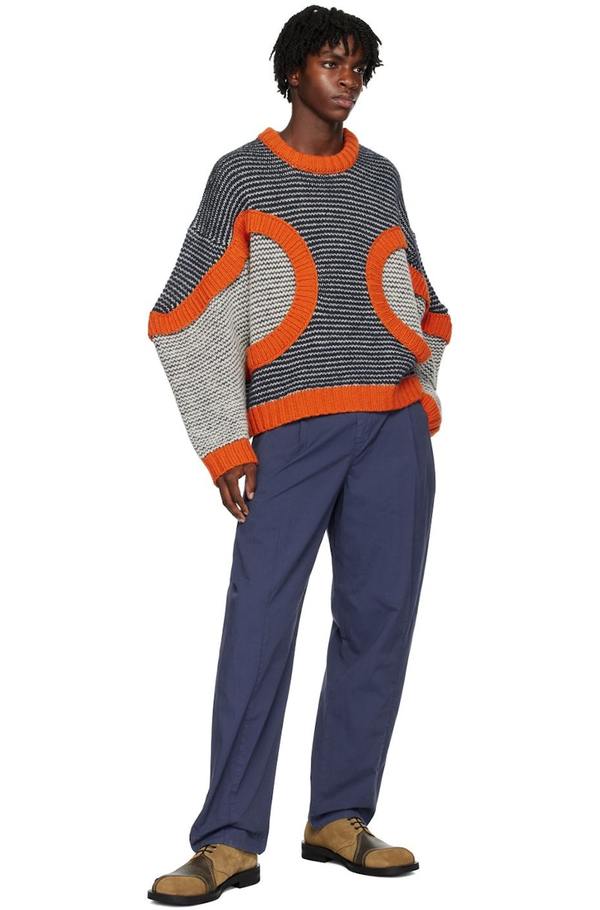 Henrik Vibskov Paneled Sweater - Navy | Garmentory