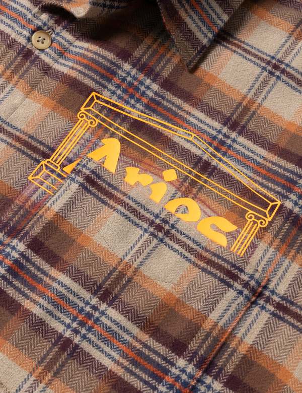 Aries Plaid Flannel Shirt - Brick Red