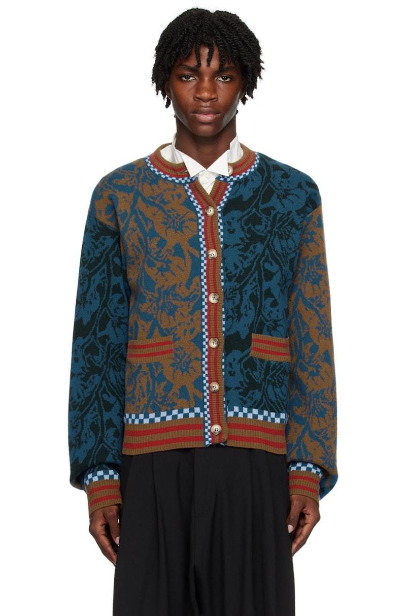 Henrik Vibskov Greenhouse Cardigan Petrol Brown Garmentory