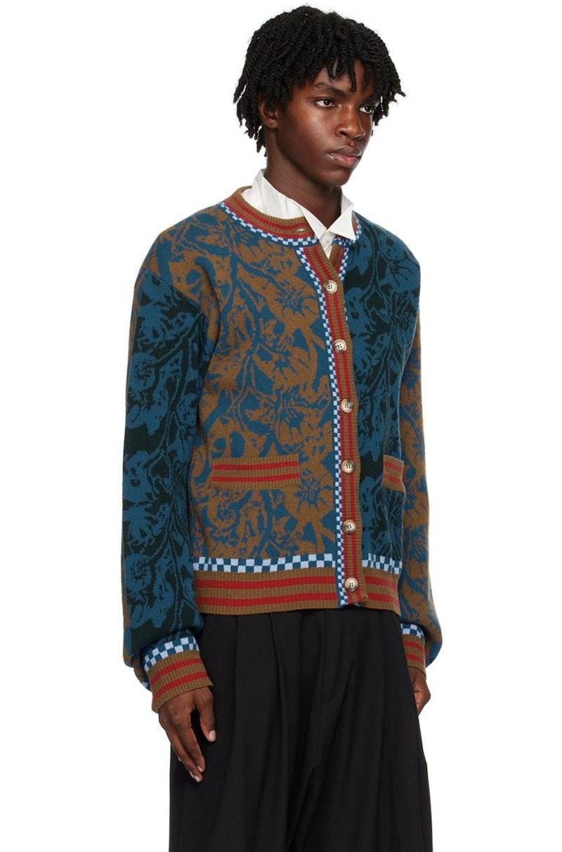 Henrik Vibskov Greenhouse Cardigan Petrol Brown Garmentory