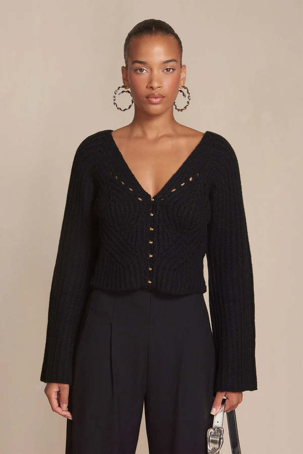 Cult Gaia Jos Cardigan in Black main image 1