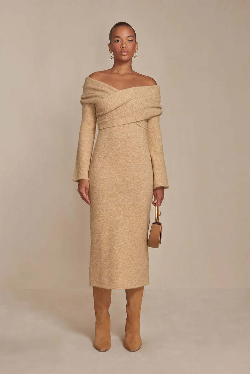 Cult Gaia Zennie Knit Dress - Tawn Melange | Garmentory