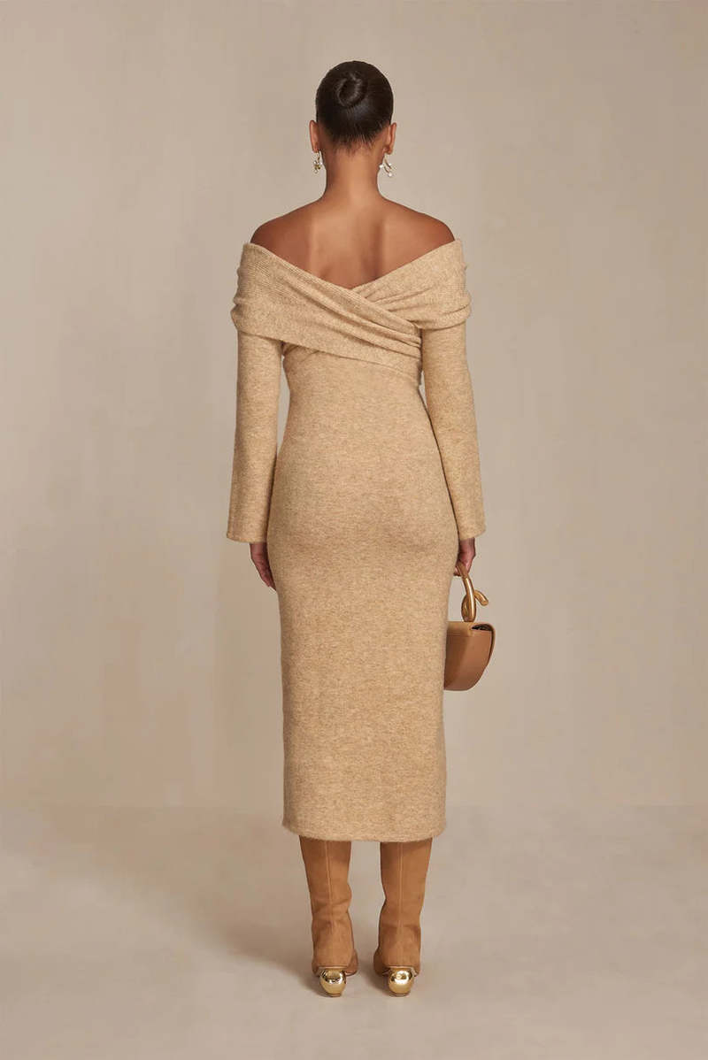 Cult Gaia Zennie Knit Dress - Tawn Melange | Garmentory Cult Gaia Zennie Knit Dress - Tawn Melange | Garmentory