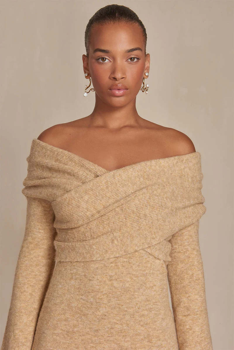 Cult Gaia Zennie Knit Dress - Tawn Melange | Garmentory