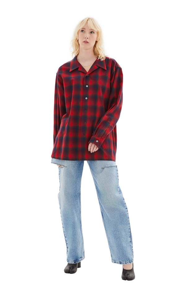 Maison Margiela Pendleton Checked Shirt - Red | Garmentory