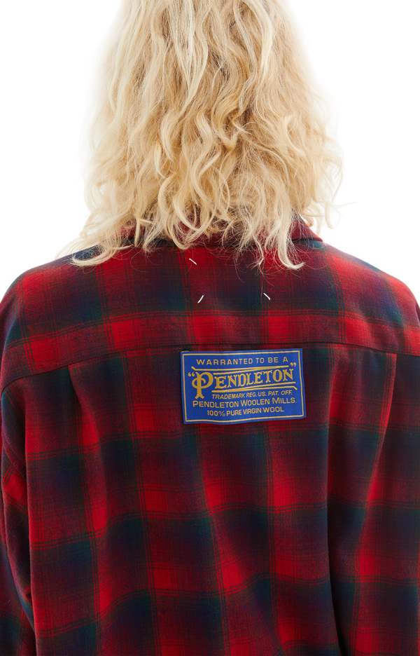 Maison Margiela Pendleton Checked Shirt - Red | Garmentory