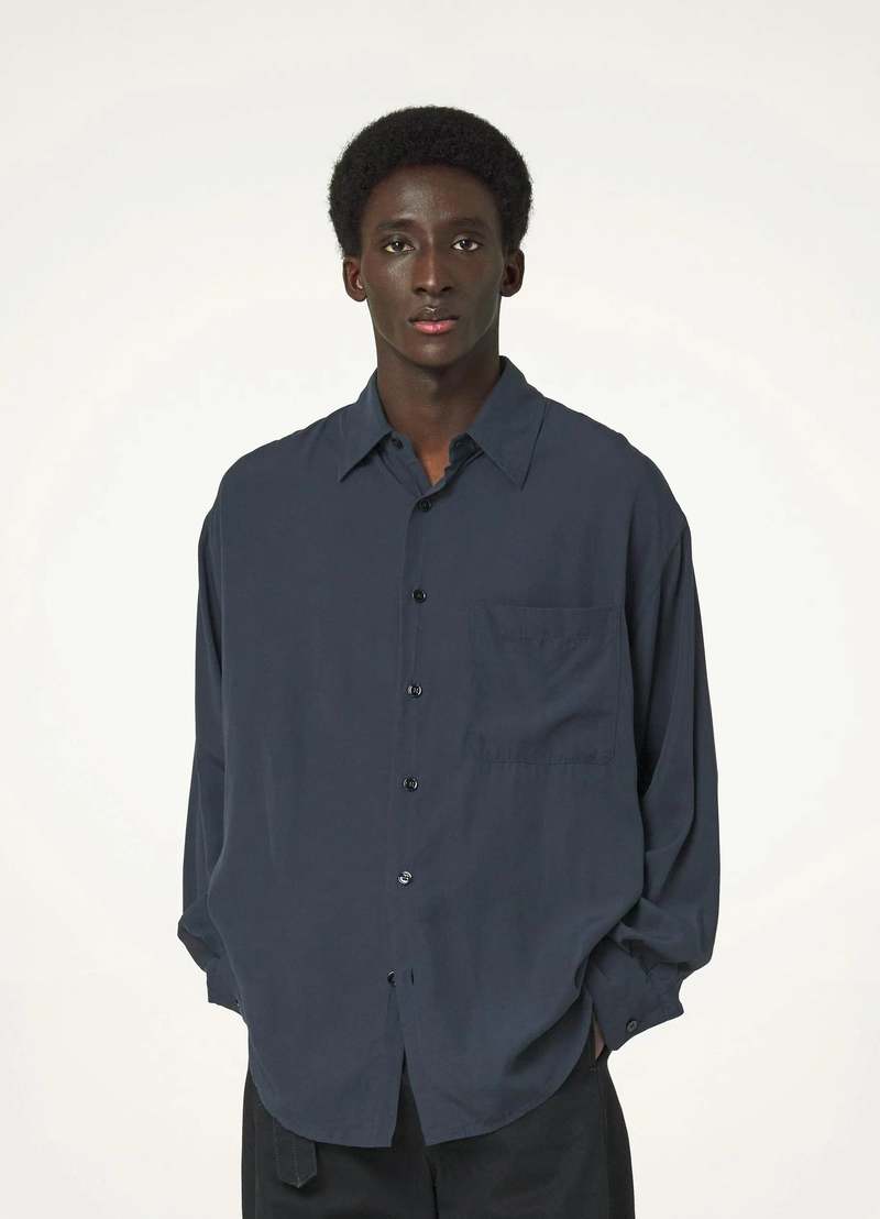 Lemaire Relaxed Shirt - Midnight Blue | Garmentory