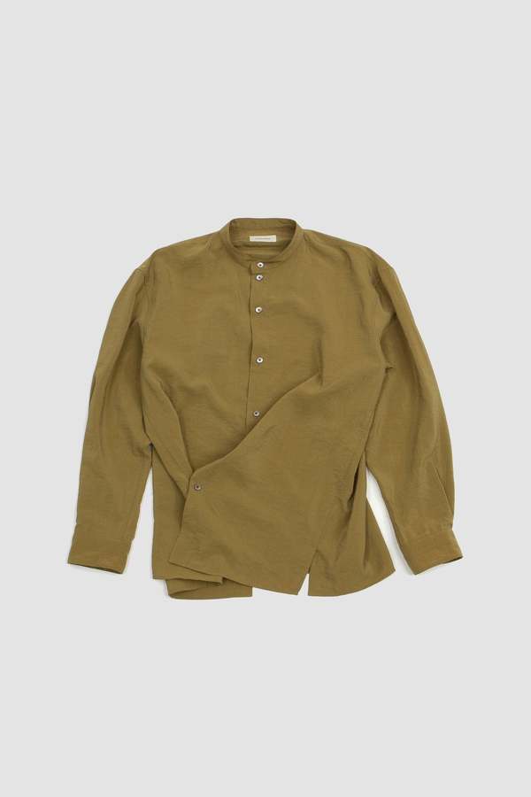 Lemaire Stand Collar Twisted Shirt - Pistachio | Garmentory