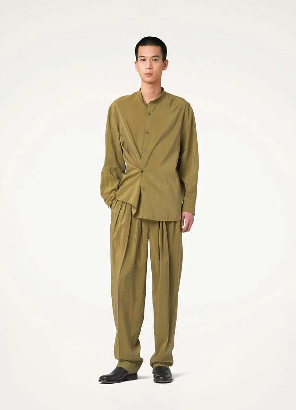 Lemaire Stand Collar Twisted Shirt - Pistachio | Garmentory