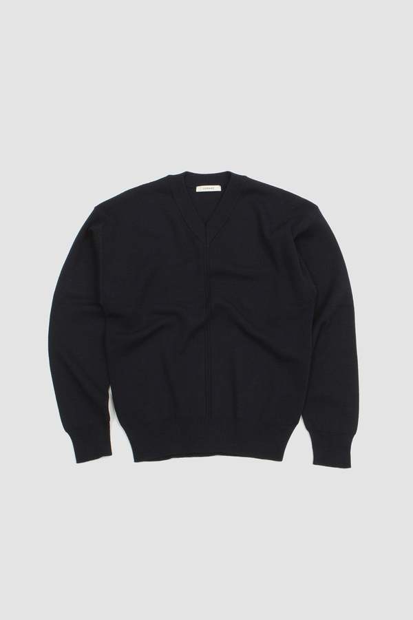 Lemaire V-Neck Jumper - Dark Navy | Garmentory
