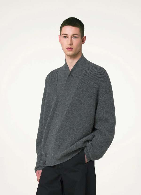 Lemaire Wrap Cardigan - Grey Melange | Garmentory