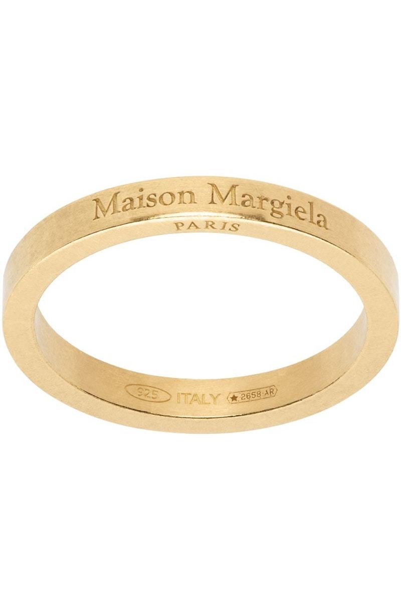 【Maison Margiela】Logo Ring Yellow Gold Maison Margiela Gold Logo Ring - Yellow | Garmentory