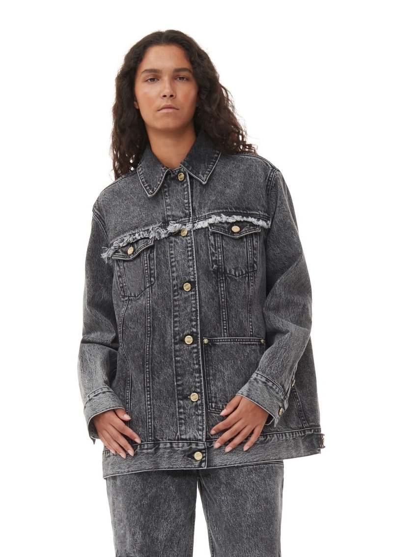 GANNI★Black Washed デニムジャケット 送関込み Washed Black/Black Black Washed Denim Jacket | GANNI US