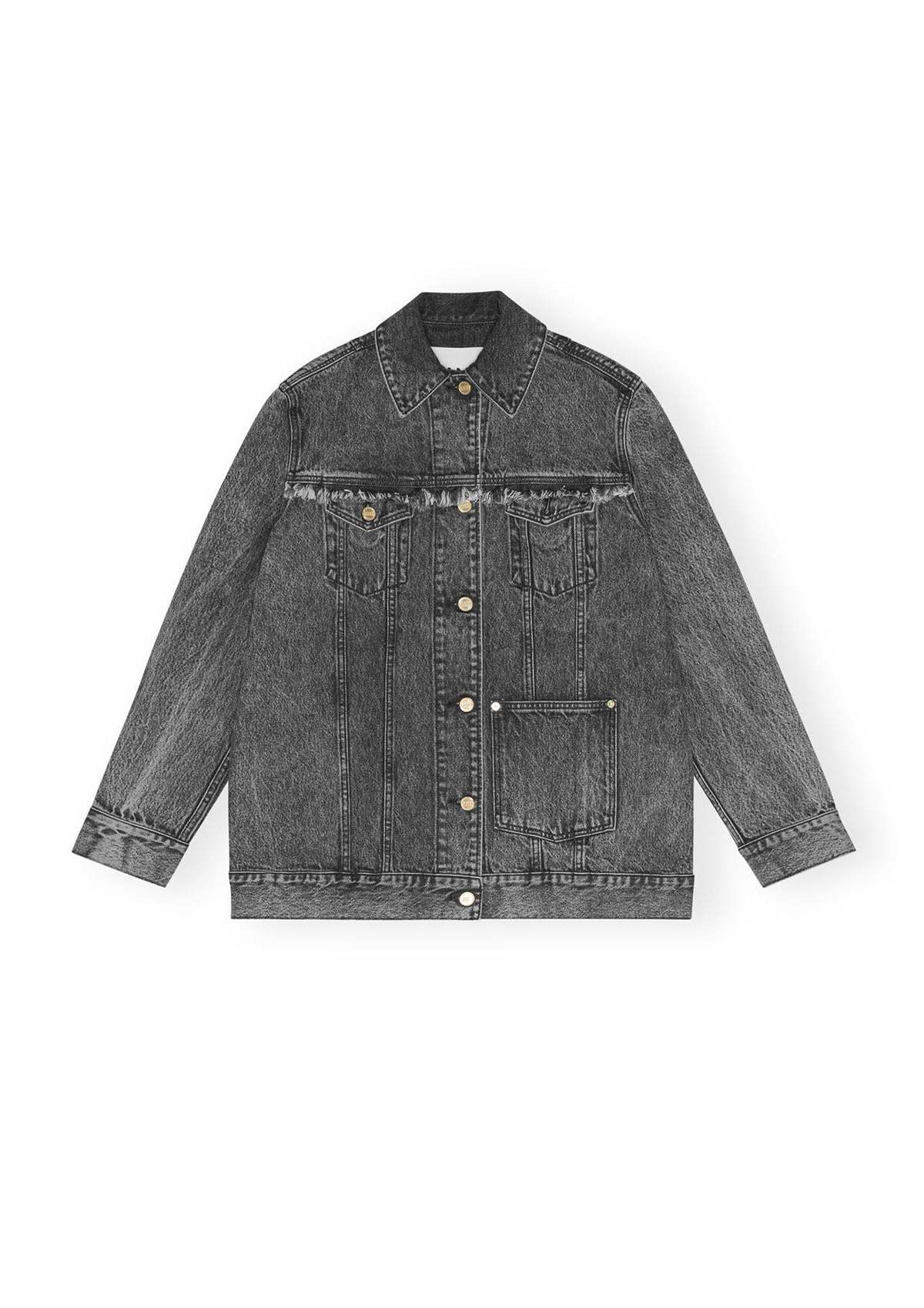 【関税＆送料込み】Ganni Black Denim Jacket Washed Black/Black Black Washed Denim Jacket | GANNI US