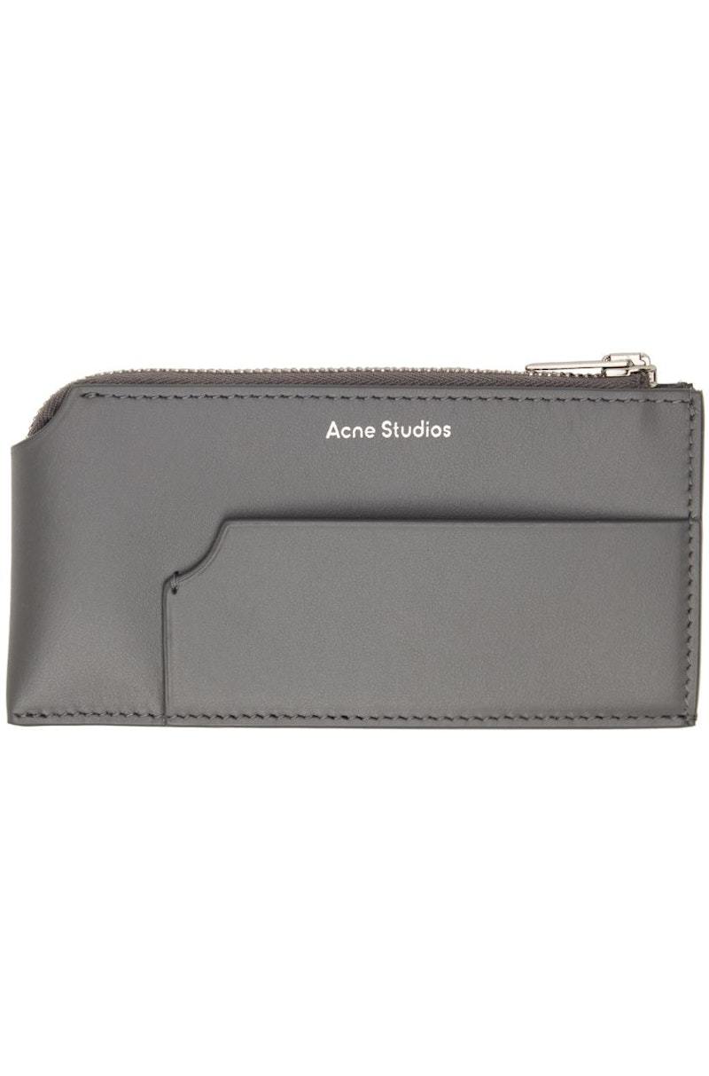 Acne Studios Zip Card Holder - Dark Gray | Garmentory