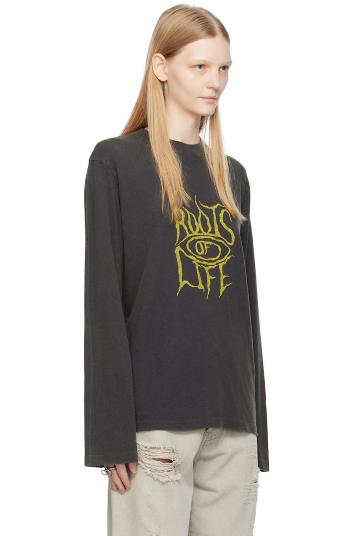 Acne Studios Printed Long Sleeve T-Shirt - Gray | Garmentory Acne Studios Printed Long Sleeve T-Shirt - Gray | Garmentory