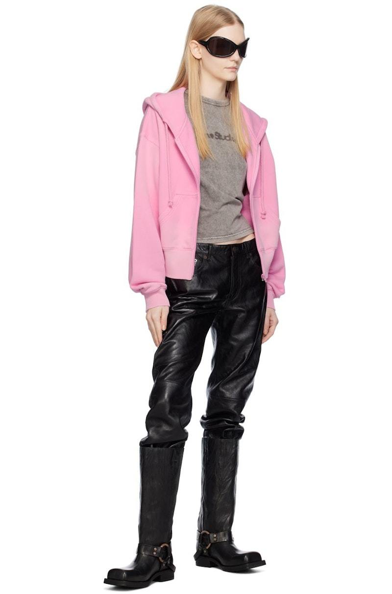 国内発送☆ACNE STUDIOS☆HOODIE/PINK Cotton-blend fleece hoodie in pink - Acne Studios | Mytheresa