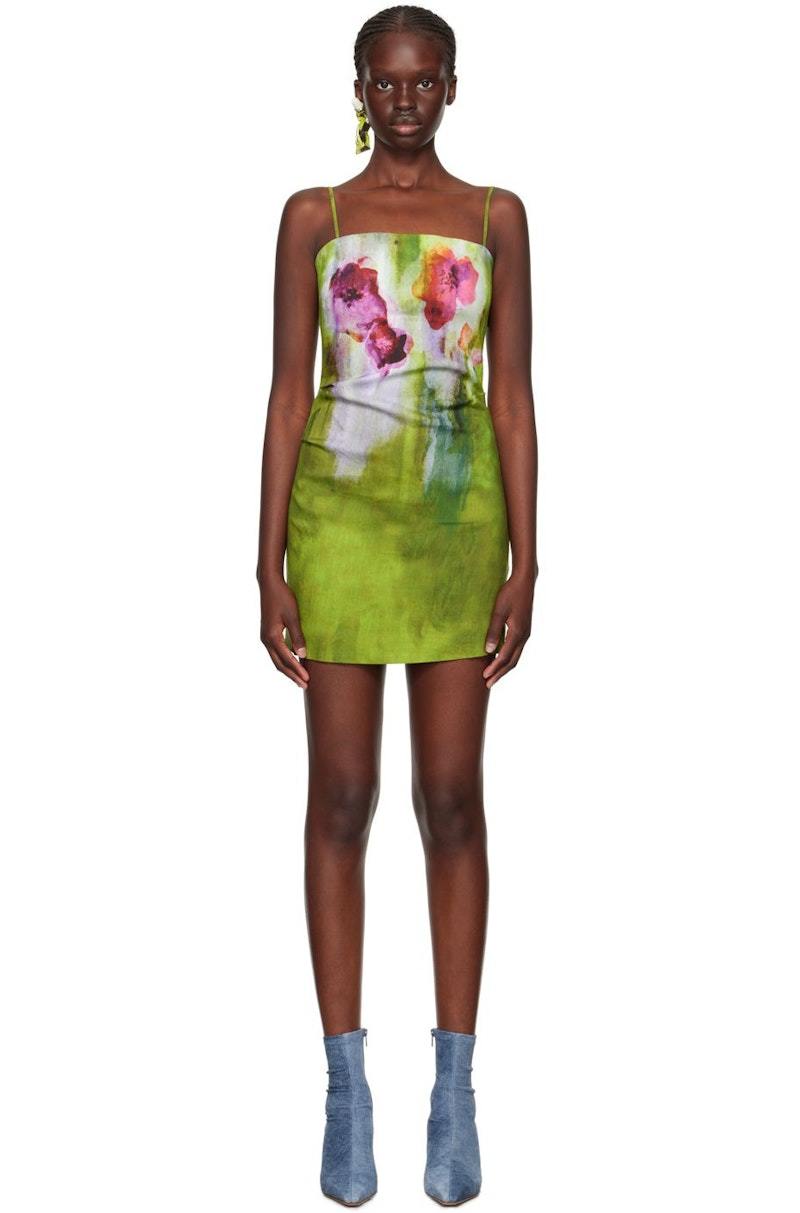 Acne Studios Floral Minidress - Green | Garmentory