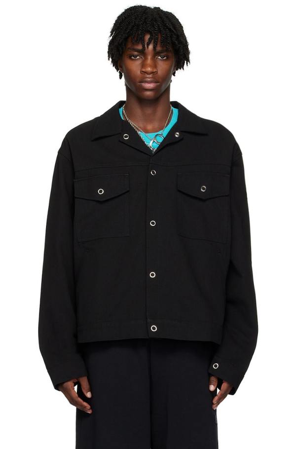 Acne Studios Spread Collar Jacket - Black | Garmentory