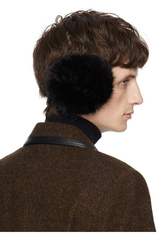 Ernest W. Baker Faux-Fur Ear Warmers - Black | Garmentory