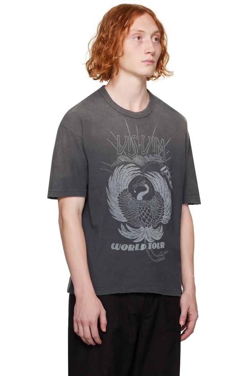 Visvim Gray Crash World Tour Jumbo T-Shirt - Black | Garmentory