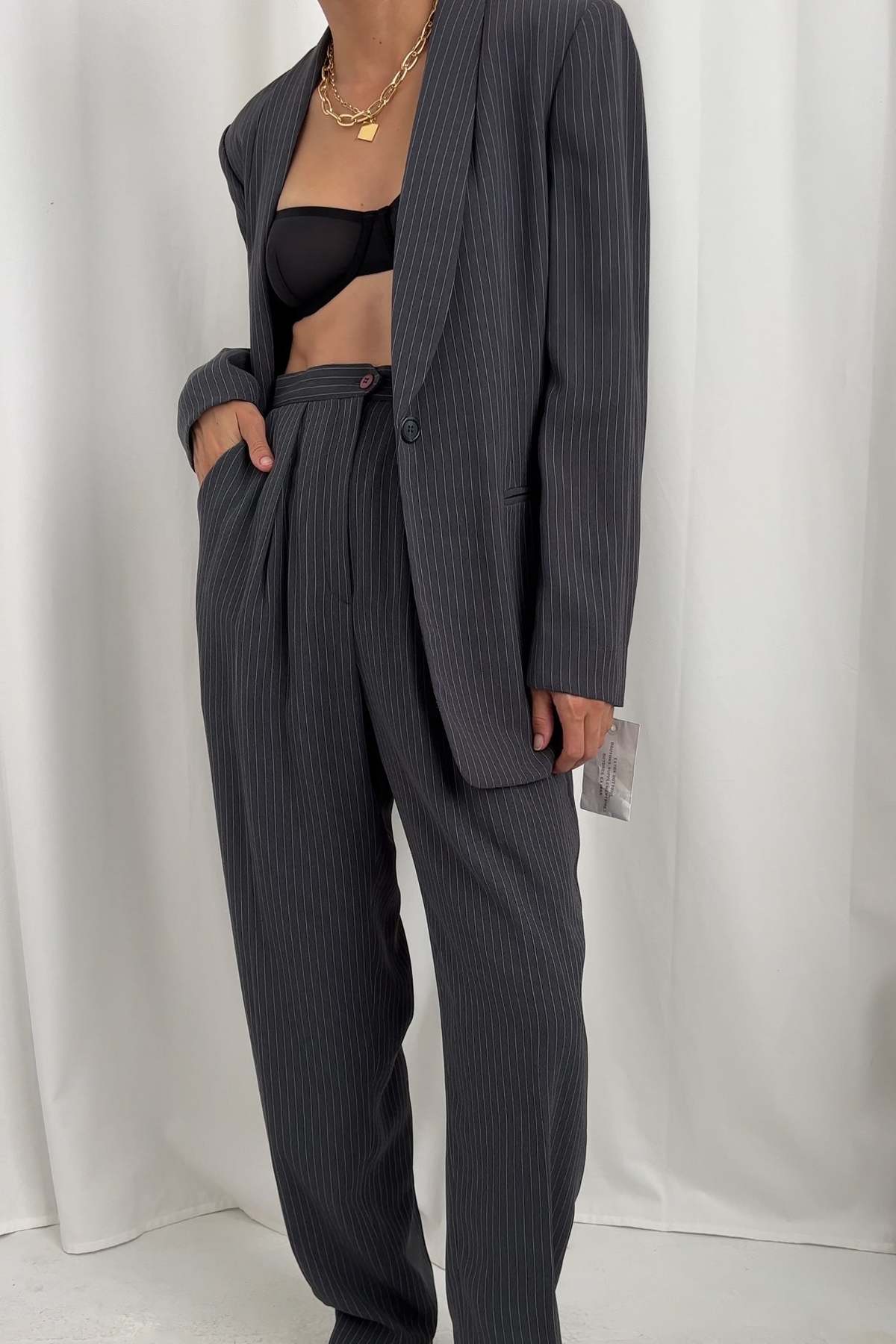 Pinstriped Pantsuit