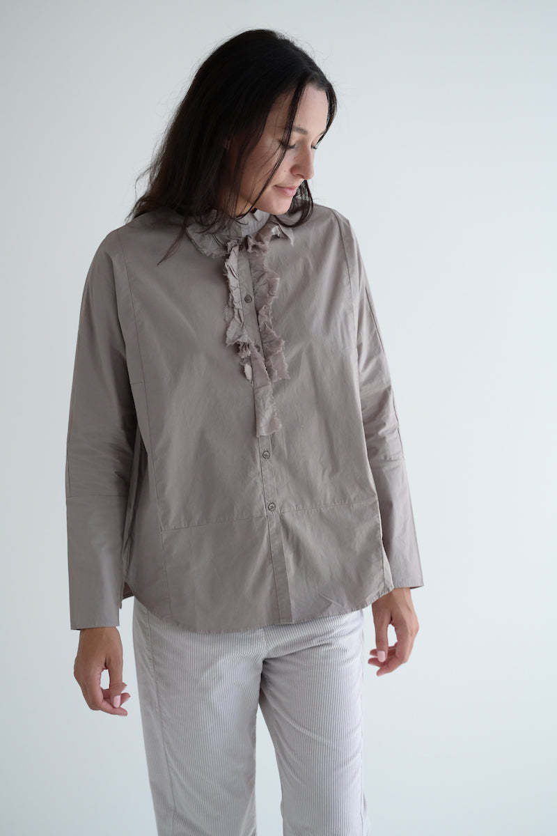 Kristensen du Nord Frill Shirt - Greige | Garmentory