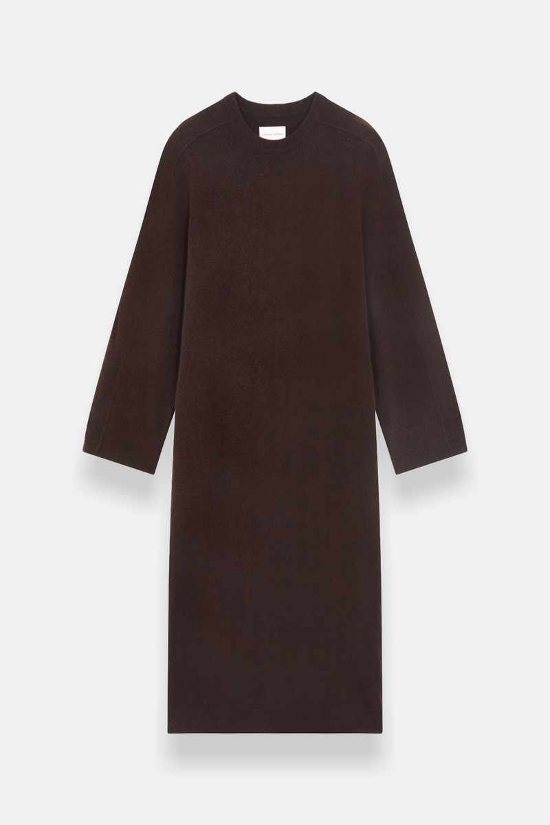 LouLou Studio Esna Cashmere Long Dress - Choco Melange