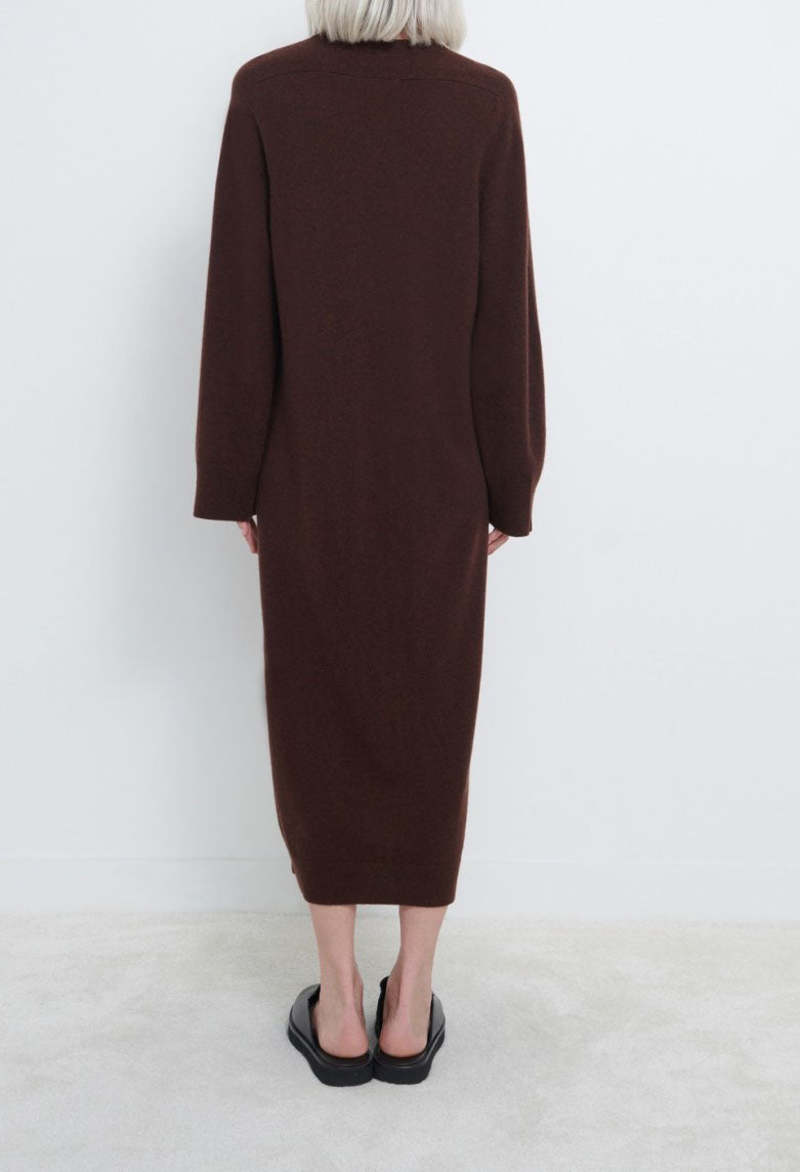 LouLou Studio Esna Cashmere Long Dress - Choco Melange
