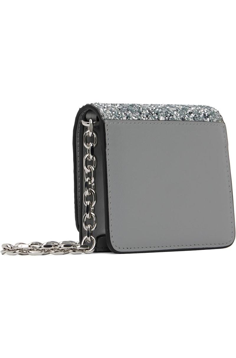 Maison Margiela Micro Glitter Chain Wallet Bag - Silver