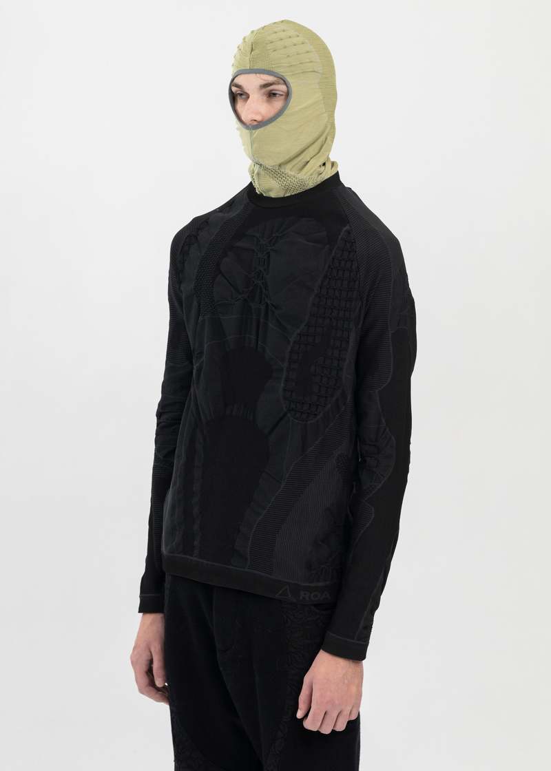 トップス ROA Roundneck 3d Knit sizeM ROA ROUNDNECK 3D KNIT SWEATER - BROWN/BLACK | Garmentory