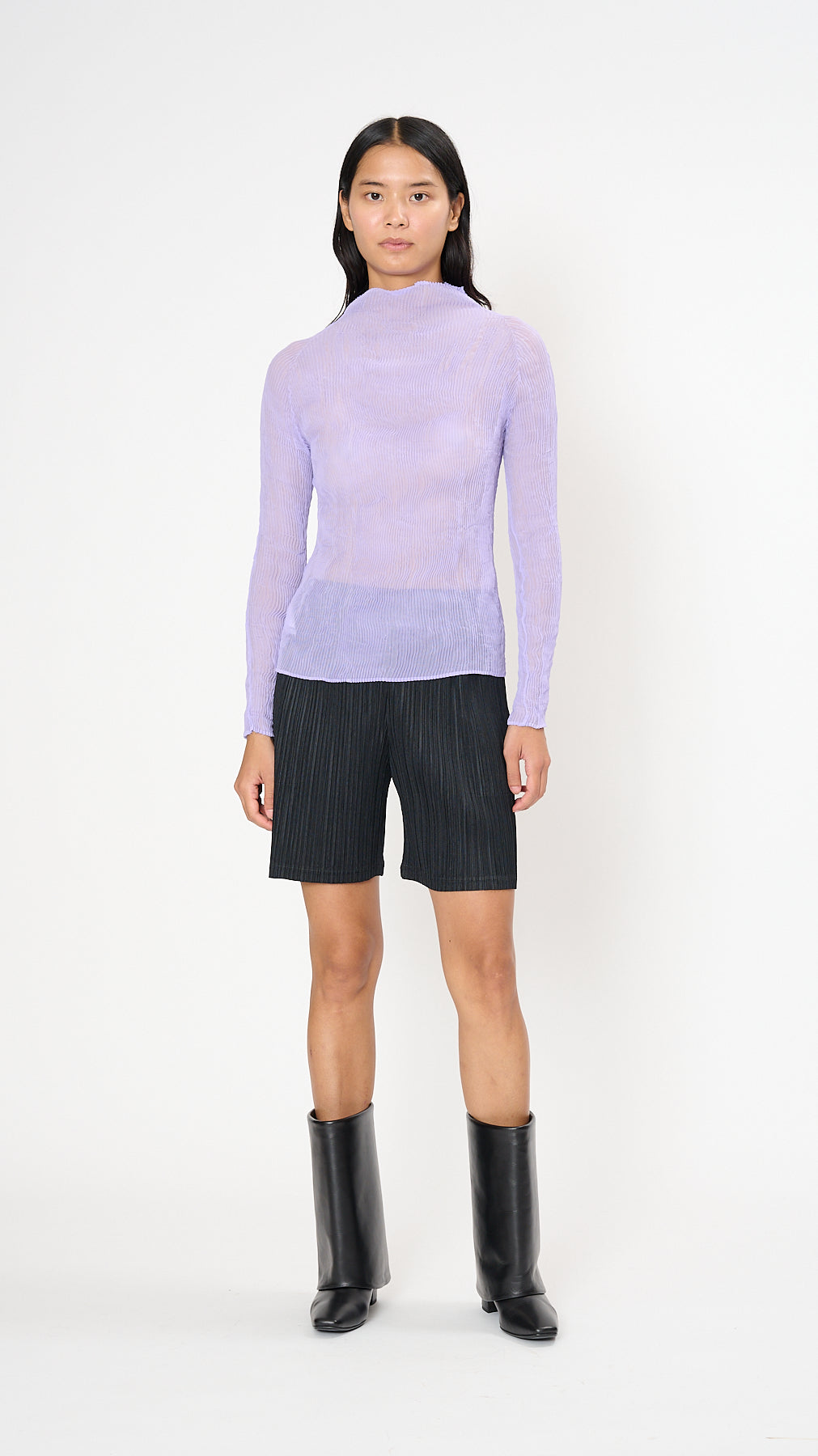 Issey Miyake Chiffon Twist 1 Long Sleeve Top - Purple | Garmentory