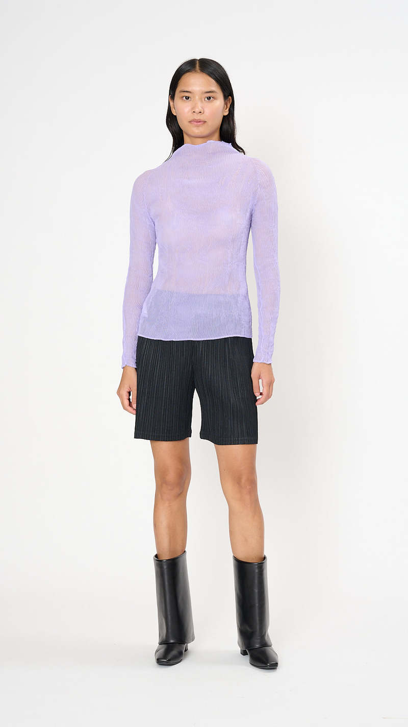 Issey Miyake Chiffon Twist 1 Long Sleeve Top - Purple