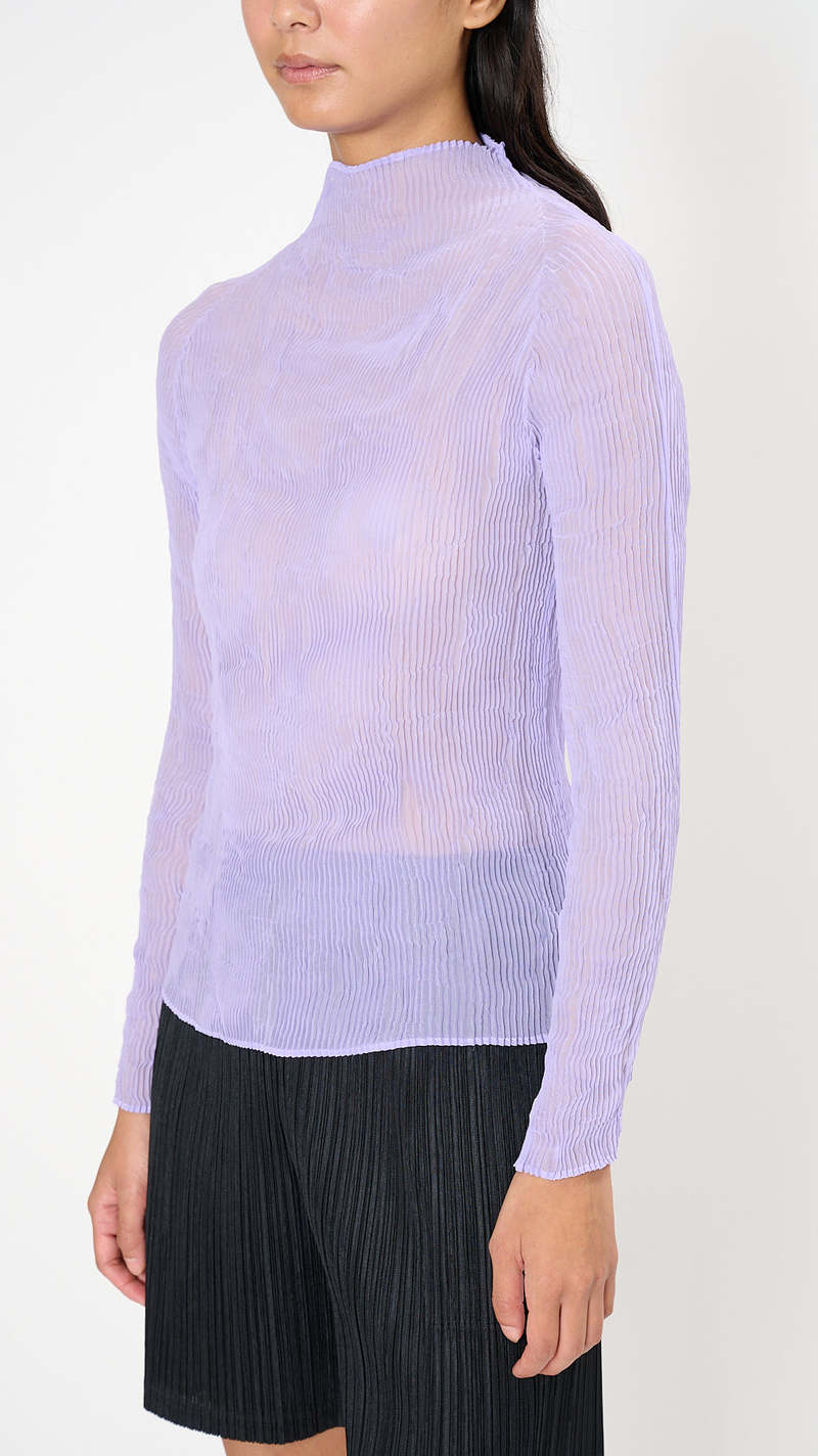 トップス ISSEY MIYAKE CHIFFON TWIST 1 PURPLE Issey Miyake Chiffon Twist 1 Long Sleeve Top - Purple