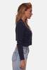 Blue&Cream Satya Cable Cropped Cardigan - Navy - Thumbnail 2
