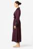 NK IMODE Arden Lush Shawl-collar Long Silk Robe - Aubergine - Thumbnail 2