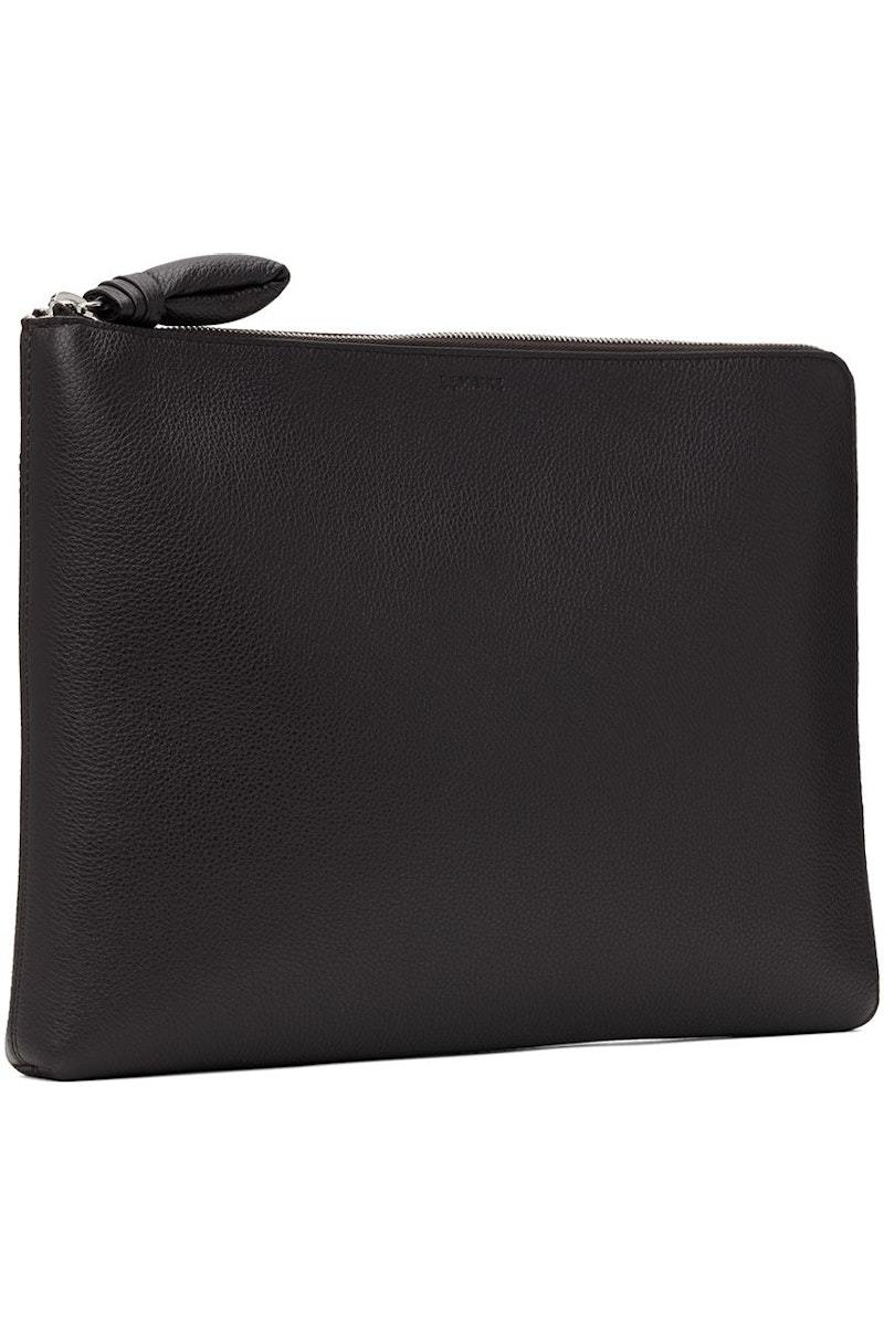 Lemaire Brown Embossed Document Holder - Dark Chocolate | Garmentory