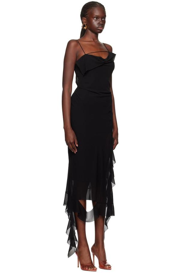 Acne Studios Ruffle Midi Dress - Black